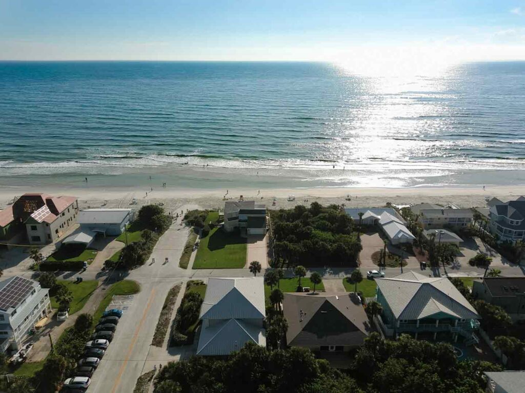 Aerial View New Smyrna Beach Front Homes