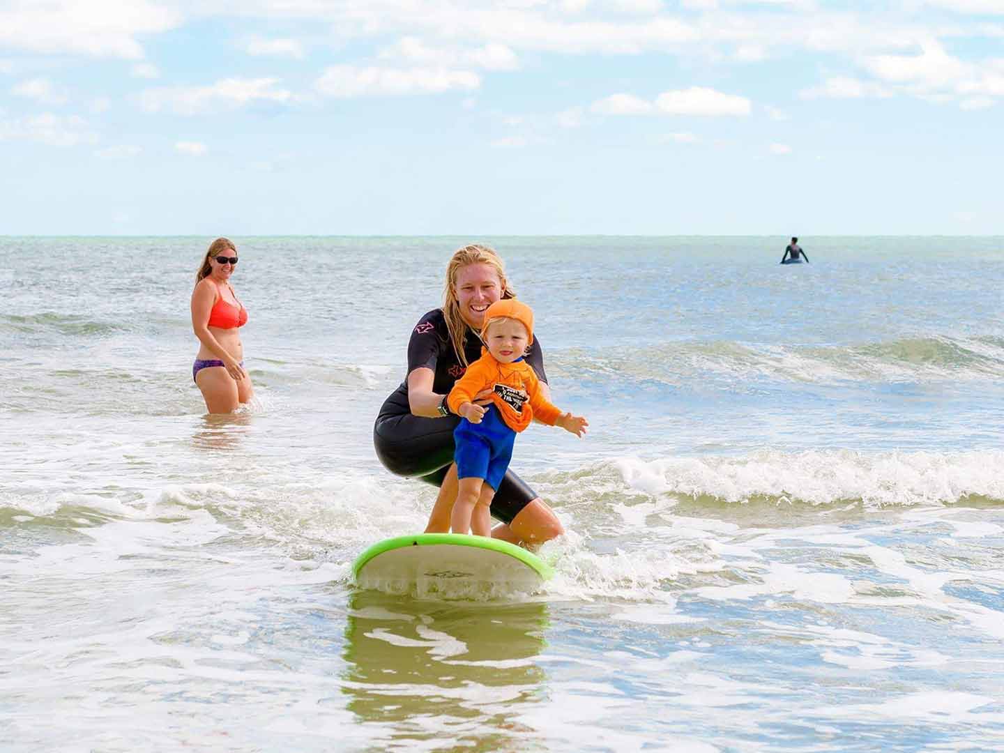 Surfing with family