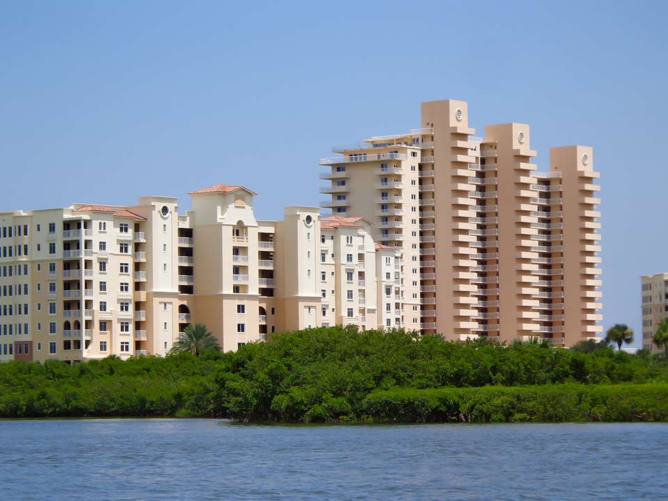 High rise condos along New Smyrna Beach